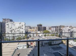 a view of a city from a balcony at Axle x Apartment in Brisbane