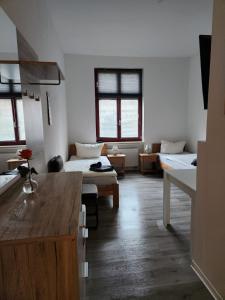 Postel nebo postele na pokoji v ubytování Unterkunft Greifswald