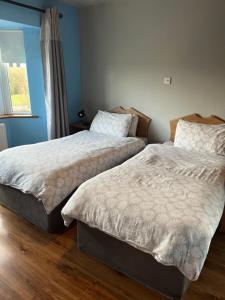 dos camas sentadas una al lado de la otra en un dormitorio en Douglasha House V93RX64, en Killarney