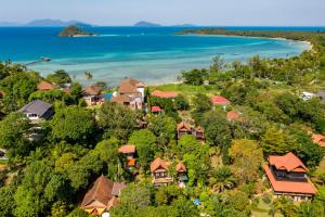 an aerial view of a resort with the ocean at Koh Mak Penthouse in Ko Mak