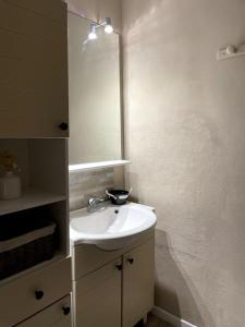 a bathroom with a sink and a mirror at Villard-de-lans studio au pied des pistes pour 4 pers in Villard-de-Lans