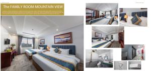 a collage of pictures of a hotel room at Central Sapa Charm Hotel in Sa Pa