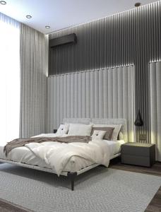 Dubai Marina Amazing VIP Apartment tesisinde bir odada yatak veya yataklar