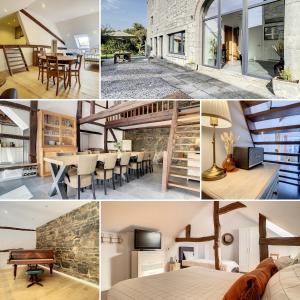 a collage of photos showing the inside of a house at L'Héritage de Durbuy in Durbuy