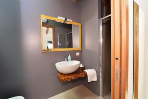 a bathroom with a sink and a mirror at Agriturismo Tre Forti in Rivoli Veronese