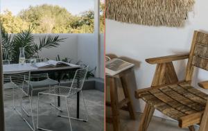 a room with a table and a chair at Kokos Huis in Riebeek-Kasteel