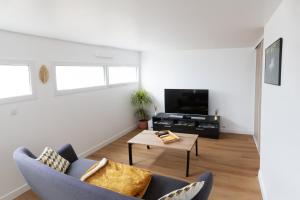 TV a/nebo společenská místnost v ubytování Charmant appartement proche de Clermont-Ferrand