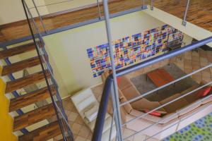 an overhead view of a living room and stairs at Casa del Sole in Castagnole Lanze