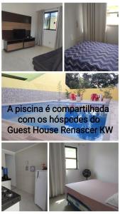 a collage of four pictures of a bedroom and comparable com as hospitals do guest at Casa Praia Dunas do Peró in Cabo Frio