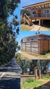 een collage van foto's van een huis en een straat bij Cabaña en Ritoque in Quintero