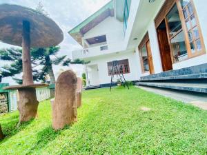 a building with a basketball hoop in the grass at Srilak View Holiday Inn in Haputale