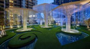 a rendering of a park in a city at night at FHS Homestay @ Arte Plus Jalan Ampang T1-40-02 in Kuala Lumpur