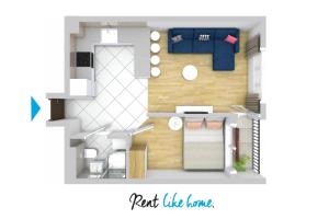 ワルシャワにあるRent like home - Srebrna 6の小部屋の間取り