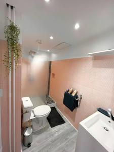een badkamer met een toilet en een wastafel bij La Bonne Adresse - Gare - Hyper centre - 4 personnes - Rêve au Mans in Le Mans