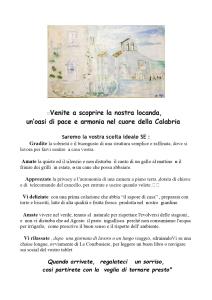 eine Seite eines Dokuments mit einem Gemälde von Gebäuden in der Unterkunft Locanda di Alia - Hotel b&b - in Castrovillari
