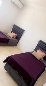 a bedroom with two beds and a couch at Dar el benet in Djerba