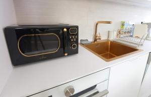 Kuchyň nebo kuchyňský kout v ubytování Studiový apartmán Tulum