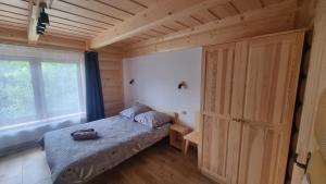 DzianiszにあるPod Grusząの小さなベッドルーム(ベッド1台、大きな窓付)