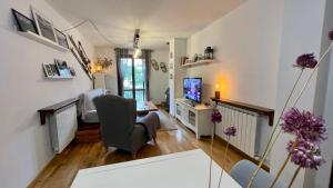 a living room with a chair and a desk at B32 - El Refugio de Benasque - Villmor in Benasque