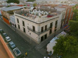an overhead view of a building in a city at Grana B&B in Oaxaca City