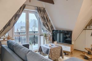 TV a/nebo společenská místnost v ubytování Apartament Chateau Karpielówka Kościelisko