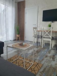 Televízia a/alebo spoločenská miestnosť v ubytovaní Apartman Zlatni breg Divčibare