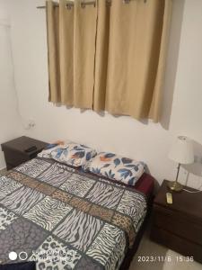 een slaapkamer met een bed en een raam bij amir private apartment's in Tel Aviv