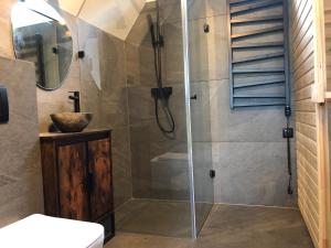 Koupelna v ubytování Prywatna Sauna i jacuzzi! Tatra Spa Witów + 12 fotografií