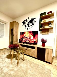 TV a/nebo společenská místnost v ubytování APARTMÁN ZLATÝ DUB