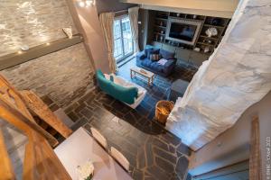 an overhead view of a living room at Alhoumont - L'échappée ardennaise - Gîte rustique in Houffalize