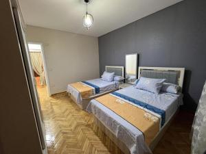 Tempat tidur dalam kamar di Luxurious apartment in the heart of Cairo, Dokki