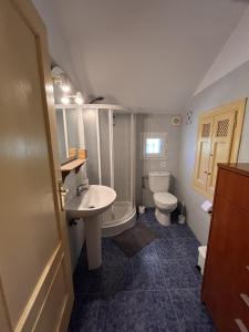 a bathroom with a sink and a toilet at Casa Jasmin 