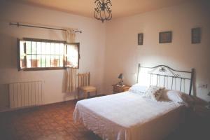a bedroom with a bed and a window at CORTIJO COLOMO in Almedinilla