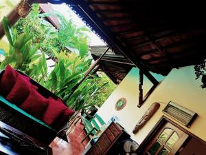 a view of a room with plants and a window at Villa Layang Bulan - Male Only in Denpasar