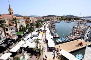 a group of boats are docked in a harbor at Bel appartement proche du port in Sanary-sur-Mer