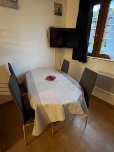 TV a/nebo společenská místnost v ubytování Charmant studio à Font-Romeu avec place de parking