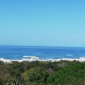 vistas a una playa con el océano en el fondo en Vista Naranja Ocean View House, en Mal País