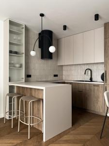 Η κουζίνα ή μικρή κουζίνα στο Apartament BonHaus Grzegórzecka +23 φωτογραφίες