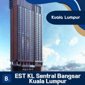 吉隆坡的住宿－EST KL Sentral Bangsar Kuala Lumpur，一张高楼的照片,上面写着“kl”中央班加罗尔语