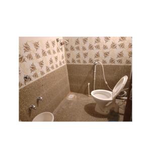 a bathroom with a toilet and a sink at Surkhab rann resort in Dhordo