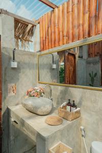 Koupelna v ubytování Eco Bamboo