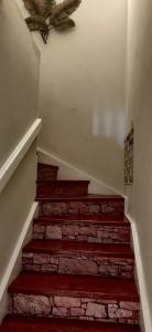 a set of stairs in a house with a plant at Guango Grove Cozy Corner in Montego Bay