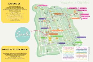 un mapa de la ciudad de santiago calientes en Sante Commune Yogyakarta en Yogyakarta