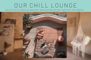 a collage of photos of a house with a woman at Sante Commune Yogyakarta in Yogyakarta