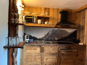Kuchnia lub aneks kuchenny w obiekcie Chalet Apart Hansler