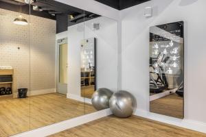 a room with two large metal balls on the floor at I LOVE SYLT Hotel Terminus ADULTS ONLY in Westerland (Sylt)