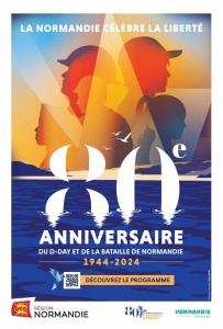 un poster para un evento de aniversario con dos personas en el agua en Gîte La Fontaine des Prés en Cherbourg en Cotentin