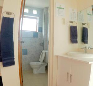a bathroom with a toilet and a sink at Alon stay in Baras