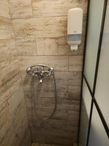 una ducha con cabezal de ducha en un baño en Stay in TimisoarAcom, en Timisoara