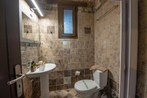 a bathroom with a toilet and a sink at Villa Maria in Synikia Mesi Trikalon +41 photos